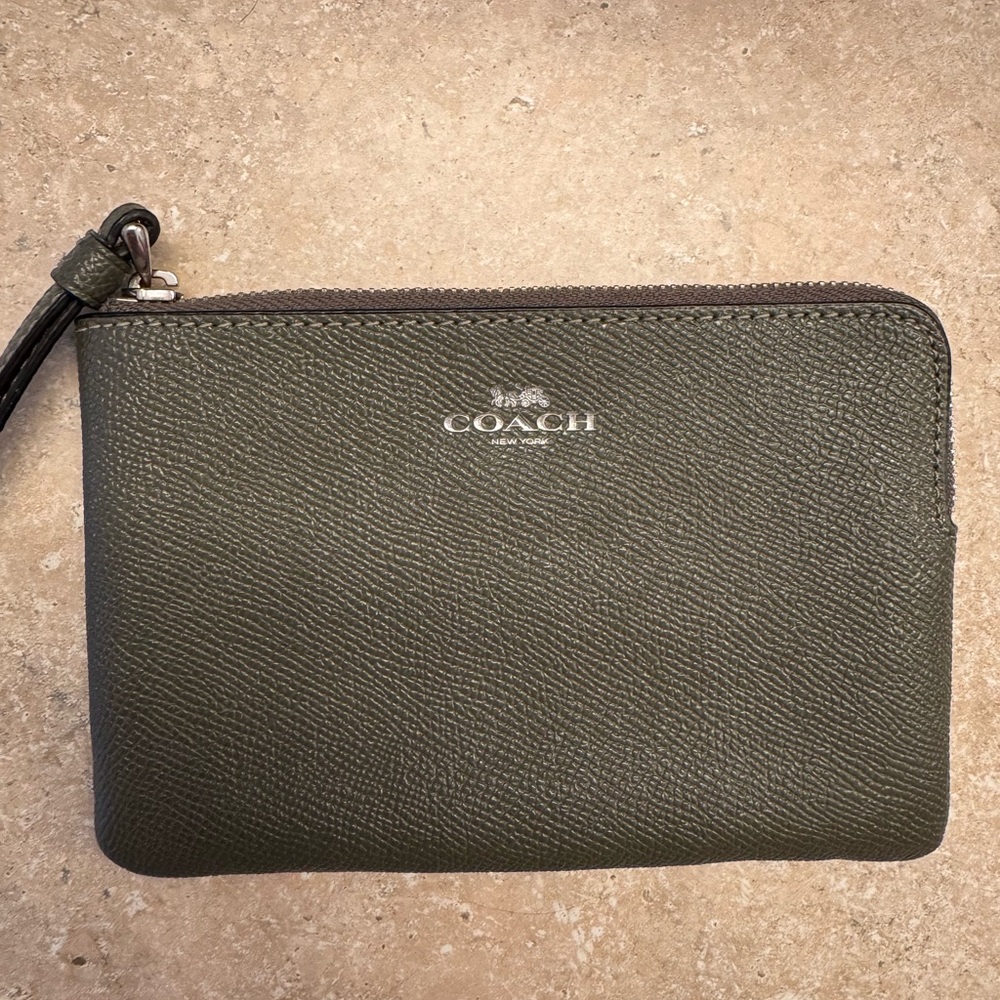 Coach Olive Green Wristlet